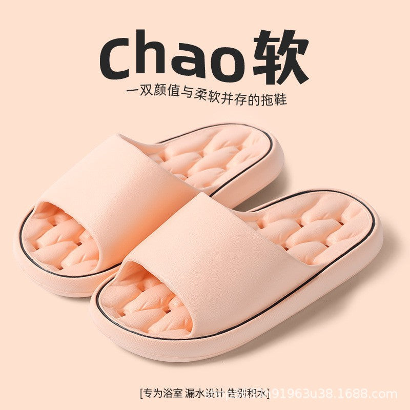 Slippers household summer women's home non-slip bathroom bath leaking sandals men's thick-soled hotel sandals wholesale