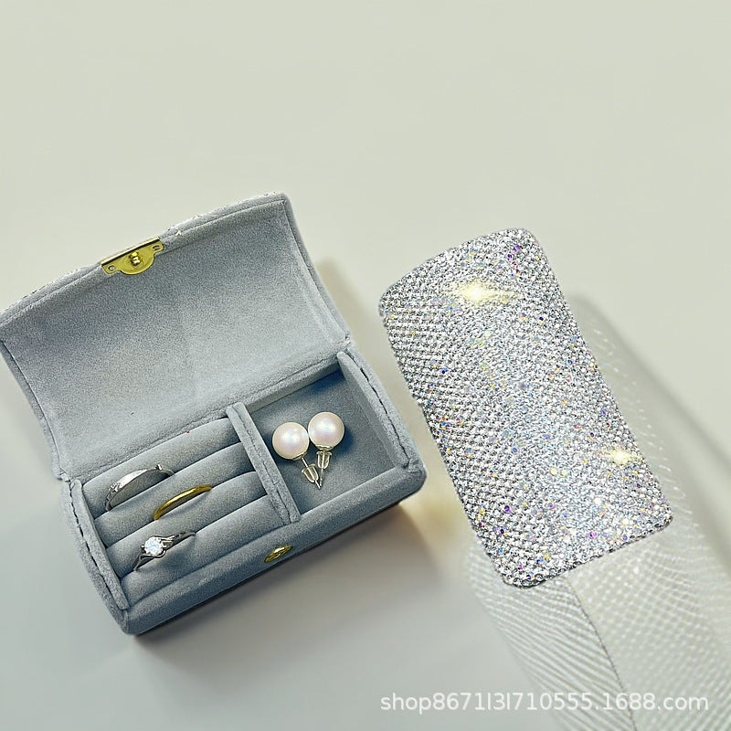 Cross-Border Dropshipping of Exquisite Mini Jewelry Boxes with High-Value Diamond Rings, Necklaces and Earrings Storage