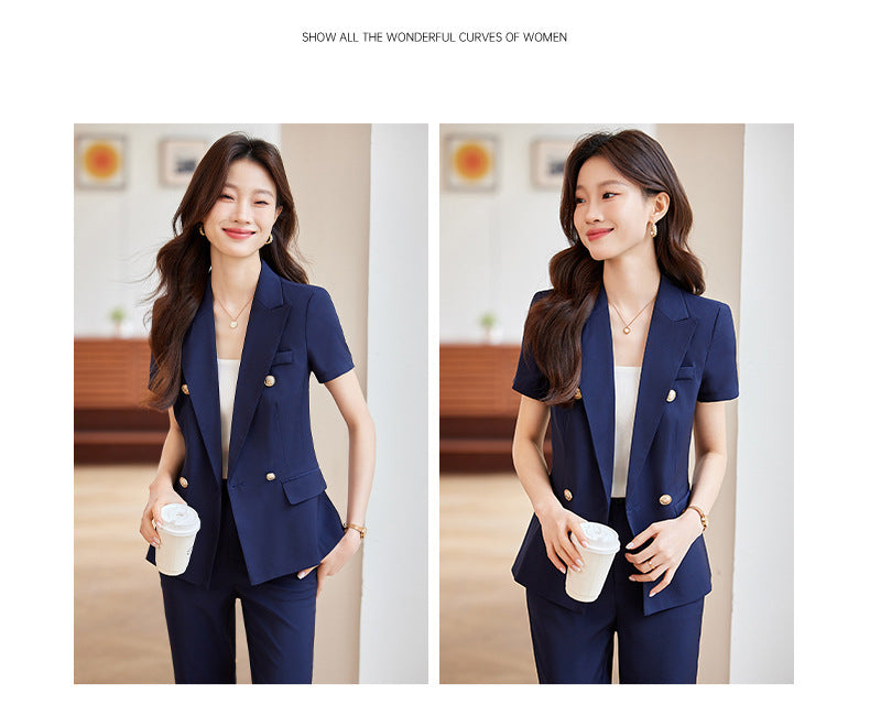 Black Slim Business Suit suit Jacket Female Student Civil Servant Interview Hotel Manager Dress Overalls