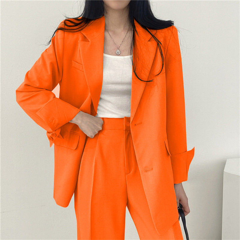 Suit Jacket High Sense Women's Spring and Autumn Design Sense Thin Niche Professional suit Temperament Slim-fit Small Suit Two-piece Set