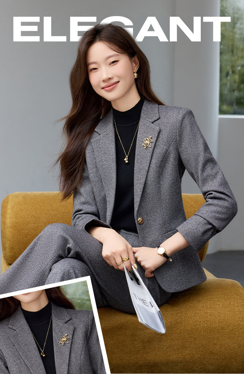 Cross-Border High-End Women's Suit Set, New Autumn Style, Professional Formal Wear, High-End, Elegant, Fashionable Workplace Suit Jacket