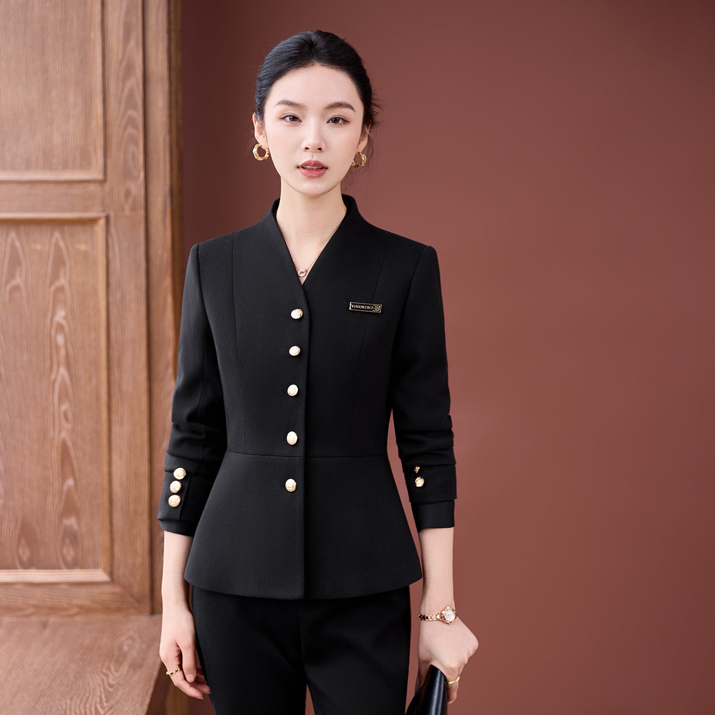 High-End Professional Suit for Women, Autumn Outfit, Stylish and Capable Workwear for Sales Department and Beauty Salon