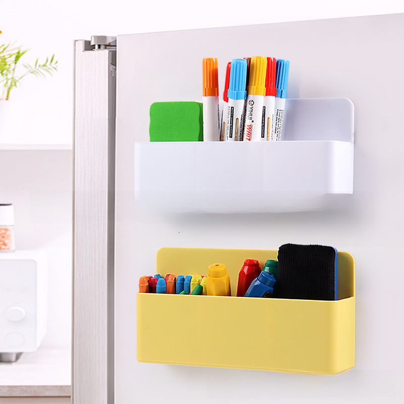 Living Room Magnetic Storage Box Home Office Multifunctional Adsorbable Plastic Storage Pen Storage Stationery Chalk Storage Box