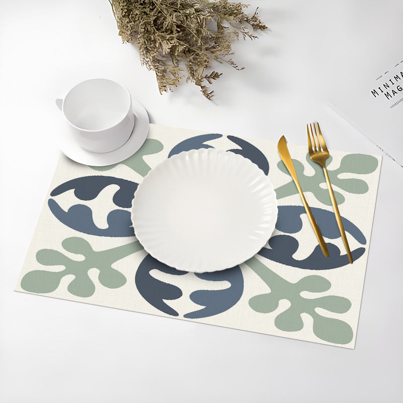 Temu Cross-Border New Product Ins Style Small Fresh Placemat Digital Printing Square Insulation Mat Restaurant Table Mat Wholesale