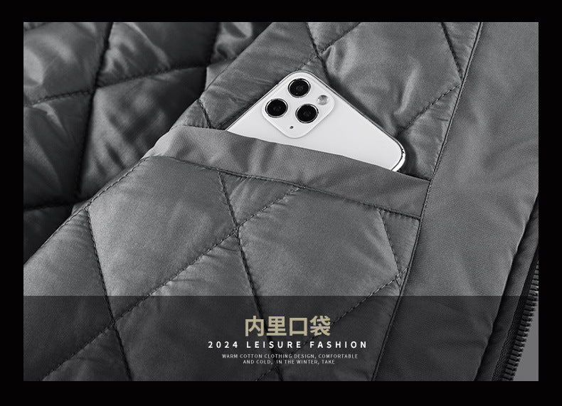 Flying Suit Men's Jacket Cotton Coat Autumn and Winter American Retro Loose Casual Middle-aged Casual Jacket Cotton Coat Coat