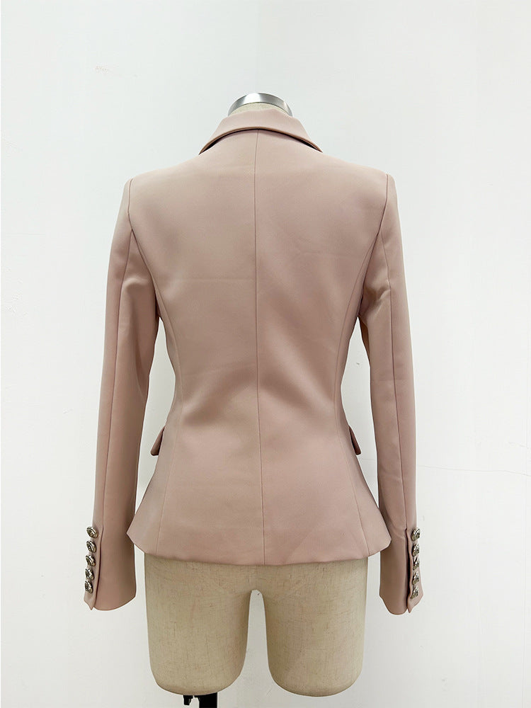 In Stock 2026 Export Star High-End Premium European and American Style Blazer with Metal Lion Head Buttons Double-Breasted Small Suit
