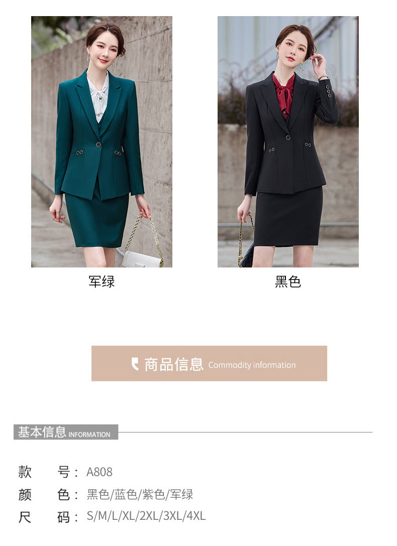 Amazon European and American Cross-Border Popular Commuter Foreign Trade Women's Blazer Professional Pants Dress Two-Piece Suit
