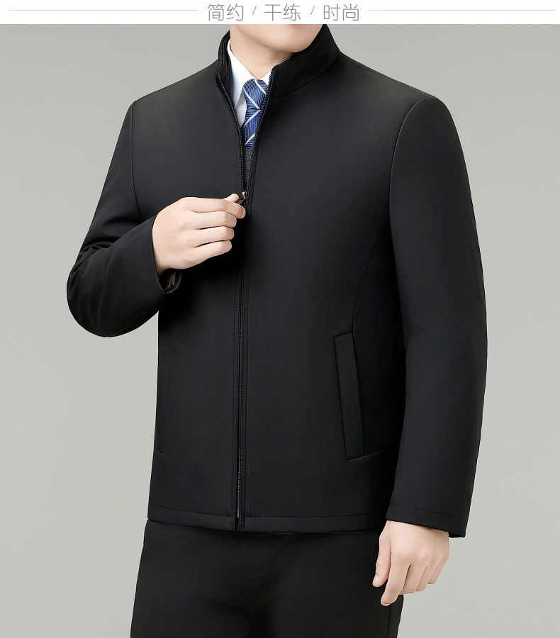 Casual Cotton-Padded Jacket for Small Men, Winter New Style, Dad's Stand-Up Collar Thickeneded Cotton-Padded Jacket, Middle-Aged Removable Liner Jacket
