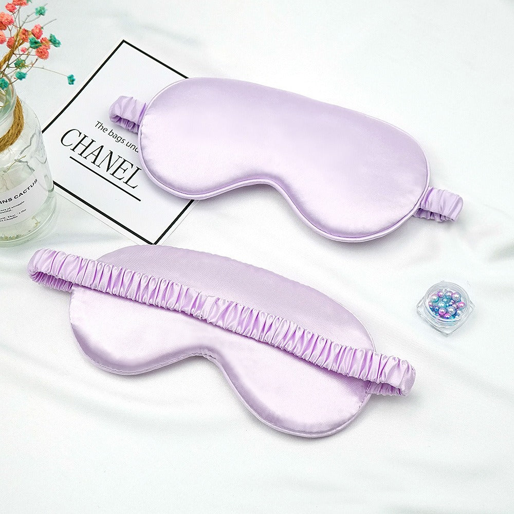 New Double-Sided Imitation Silk Sleep Mask with Light-Blocking and Adjustable Elastic Buckle, Travel-Friendly, Solid Color, Breathable, Beauty and Eye Protection