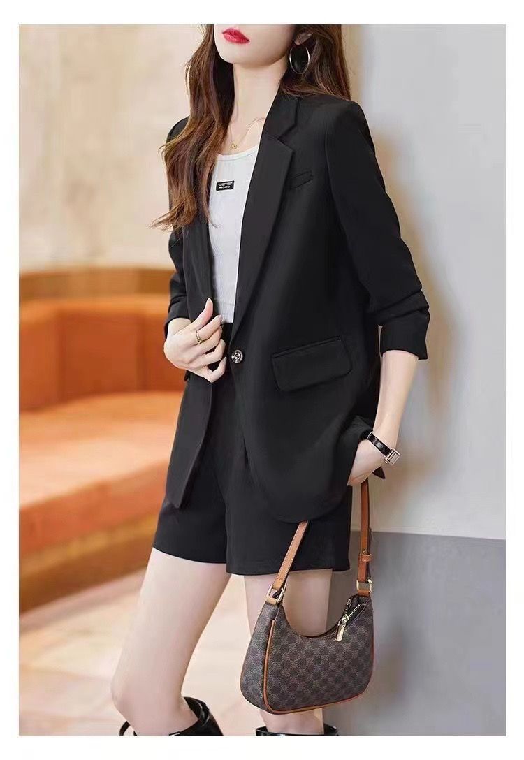2025 Spring and Autumn New Suit Jacket Women's Casual Fashion Loose All-match Stylish Split Suit Jacket Trendy