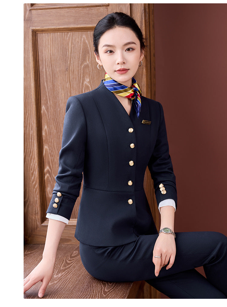 High-End Professional Suit for Women, Autumn Outfit, Stylish and Capable Workwear for Sales Department and Beauty Salon