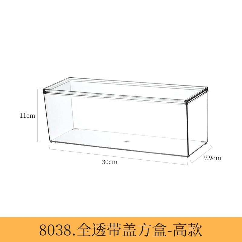 Storage box with lid storage box transparent acrylic kitchen cosmetics sundries station snacks toys clothes books