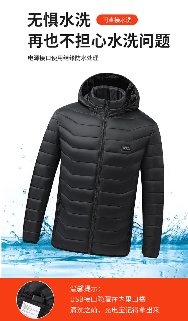 Cross-Border Exclusive Supply of Winter Four-Control Twenty-One Constant Temperature Smart Heating Jacket, Youth Casual Heating Clothing, Heated Clothing for Men and Women