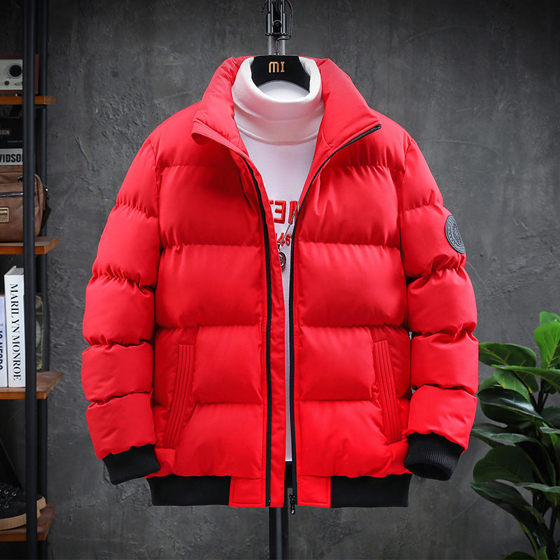 Cross-border new men's cotton-padded jacket fashion thick simple winter cotton-padded jacket youth men's warm coat jacket foreign trade