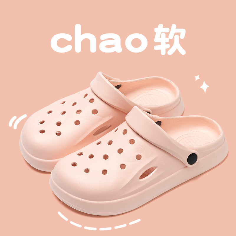 610 cross-border a generation of hair hole sandals summer beach shoes non-slip light excrement feeling wear baotou slippers