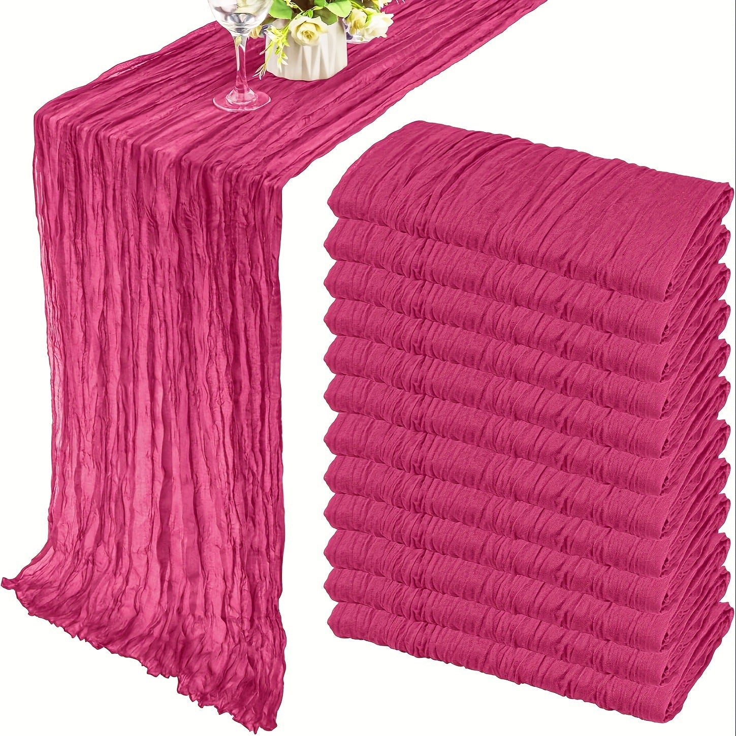 Bali Crepe Table Flag Foreign Trade Western Tablecloth Light Luxury High-End Wedding Party Decoration Pleated Table Flag Wholesale