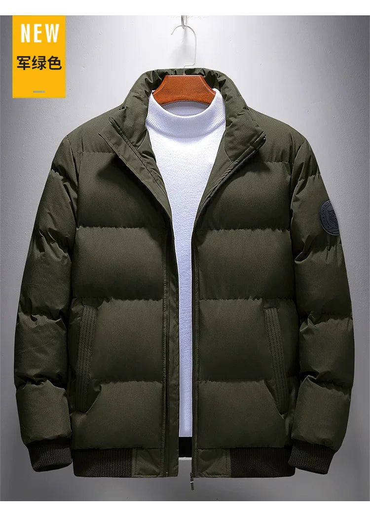 2022 Winter New Men's Cotton Jacket Trendy Stand Collar down Cotton Coat Men's Fashion Brand Outerwear Korean Style Thick Cotton Jacket