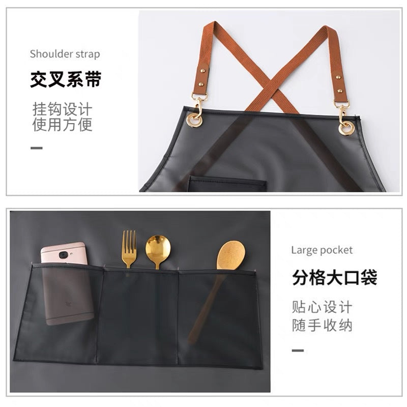New apron tpu Waterproof antifouling kitchen household pet shop barber shop men's and women's work clothes customizable logo