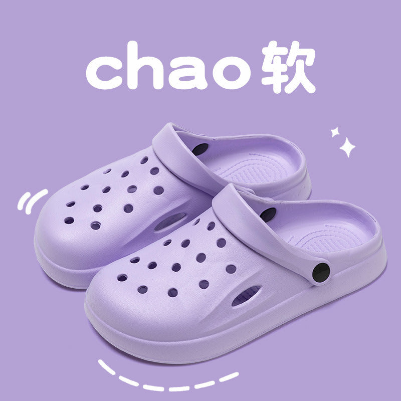 610 cross-border a generation of hair hole sandals summer beach shoes non-slip light excrement feeling wear baotou slippers