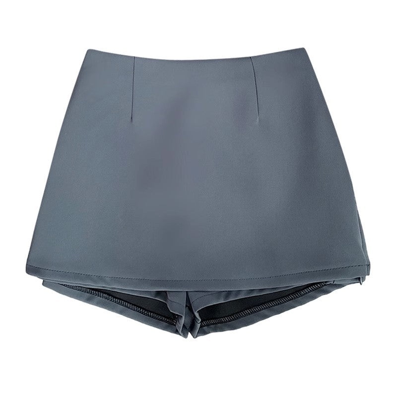 Gray Suit Skirt for Women 2025 Spring Design High Waist Slimming Look Anti-Exposure Side Slit Sexy Hip-Hugging Short