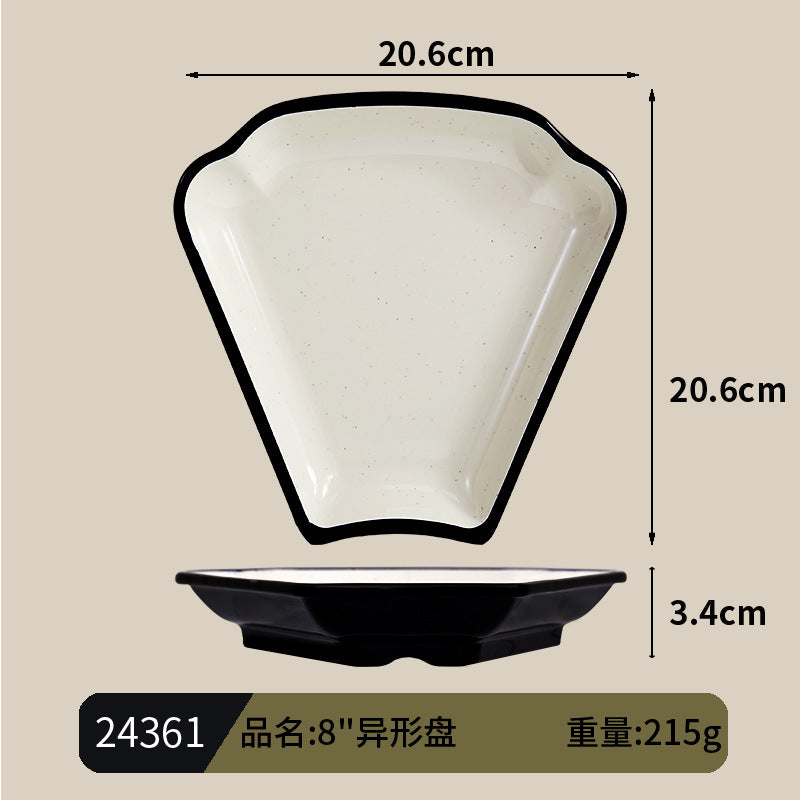 Buffet Tripe Plate Dishes and Dinnerware Mealamine Vegetable Barrel Snacks Cold Dishes Square Plate Hot Pot Shop Special Barbecue Plate