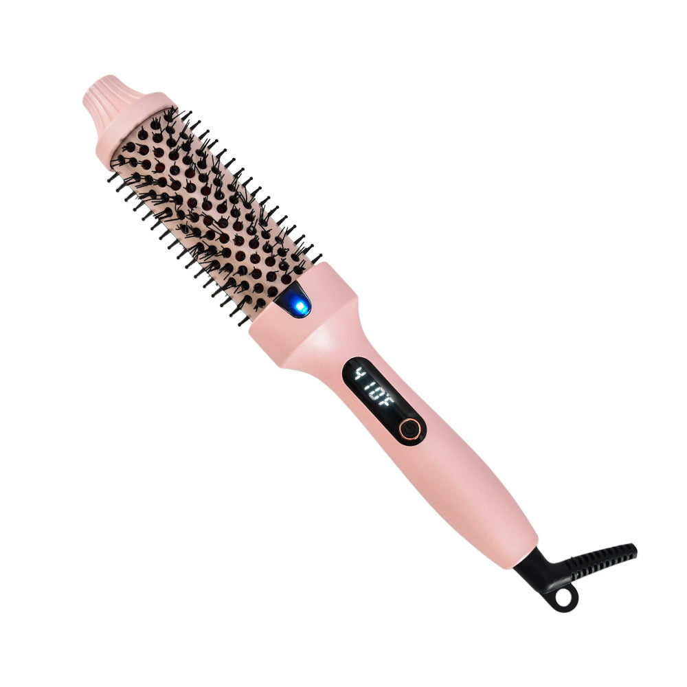 Cross-Border Fluffy Comb Curling Wand 38mm Electric Heating Curling Straightening Comb Multi-Functional Two-In-One Hair Straightener and Curling Iron Dual-Purpose