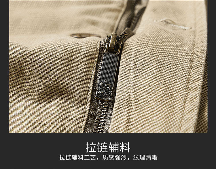 Winter fleece-lined Thickened Cotton-padded Clothes Men's Warm Crock Jacket Youth Wool Collar Retro Casual Cotton-padded Jacket Men's 2188