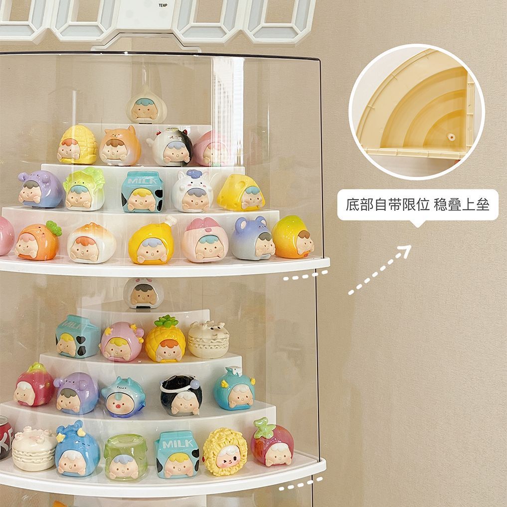 Cute Grain Wall Corner Bubble Mate Box Blind Box Display Rack Storage Ornaments Hand Display Cabinet Acrylic Transparent Dustproof