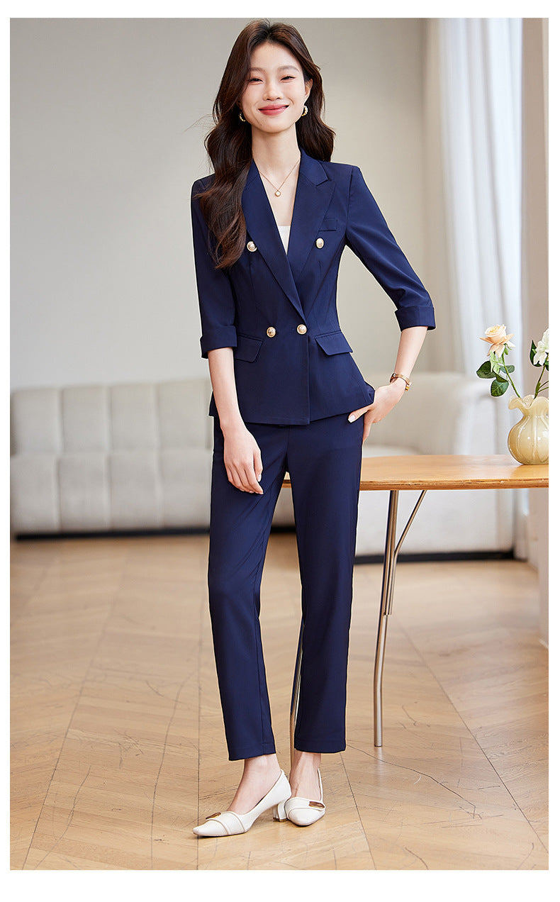 Seven-point Sleeve Suit suit Women's Spring and Summer New College Student Work Clothes Interview Dress Slim-fit Jacket Professional Suit