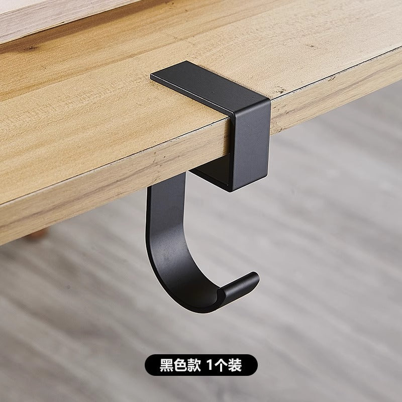 Foldable Tableside Hook, Simple Space Aluminum Hook, Desktop Storage and Organization Hook, Creative Deskside Hook for Students