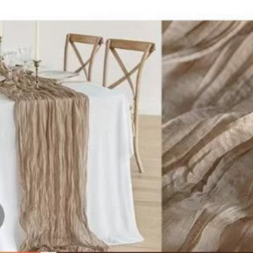 Bali Crepe Table Flag Foreign Trade Western Tablecloth Light Luxury High-End Wedding Party Decoration Pleated Table Flag Wholesale