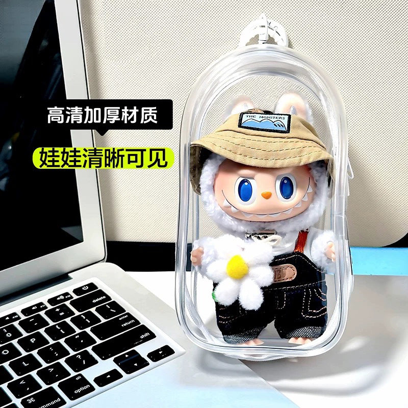 Labubu Protective Cover Vinyl Protective Case Transparent Doll Storage Bag 50 Silk Dustproof Storage Bag Baby Walking Bag