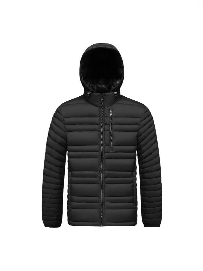 2025 new spareribs cotton-padded jacket men's winter cashmere coat cotton-padded jacket warm hooded outdoor cotton-padded jacket spareribs clothing cross-border