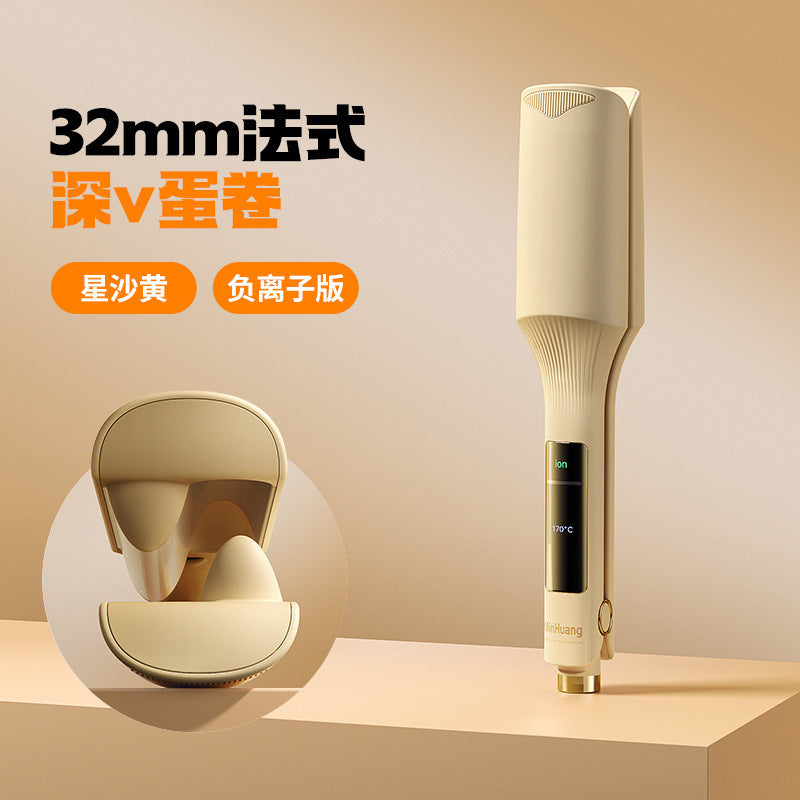 Deep U egg roll egg roll head curling stick automatic 32mm water ripple instant noodles short wool roll fluffy splint artifact