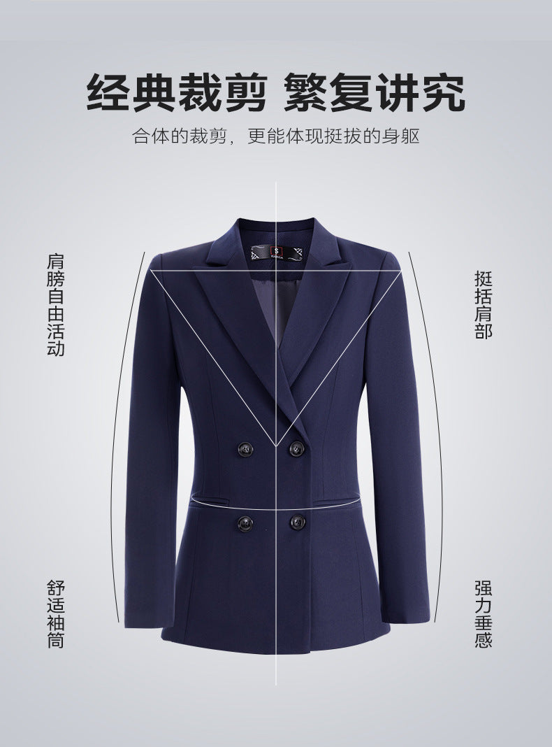 Cross-Border High-End Professional Blazer Suit for Women, Hotel Front Desk Uniform, Jewelry Store Workwear, Spring and Autumn