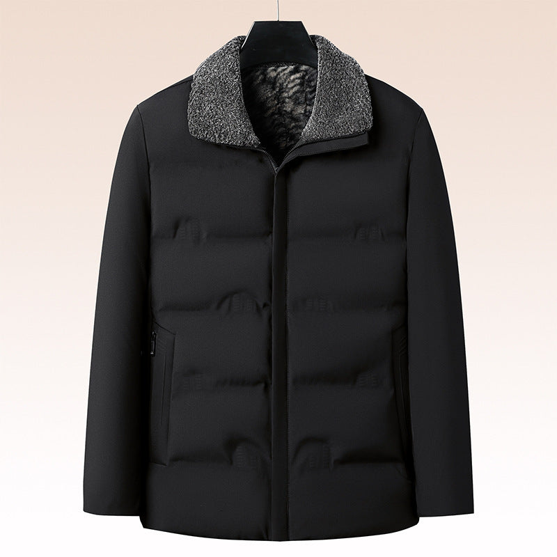 Middle-Aged and Elderly Men's Winter Cotton-Padded Jackets, Dad's Velvet Thickeneded Jackets, Elderly Grandpa's Cotton-Padded Jackets, Loose Grandpa's Cotton-Padded Jackets