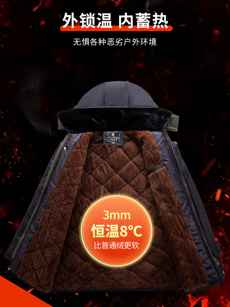Winter Cold-Proof Cotton Coat, Labor Protection Cotton Jacket, Fleece-Lined and Thickeneded Construction Site Cold Storage Cotton Jacket, Thickeneded Warm Work Clothes, Cotton Jacket