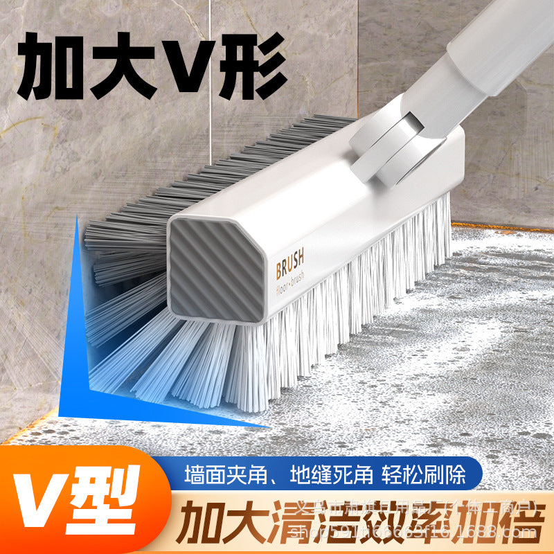 Enlarged V-Shaped Crevice Brush Floor Crevice Brush Cleaning Bathroom Bathroom Toilet Kitchen Floor Brush Corner Brush Cross-Border