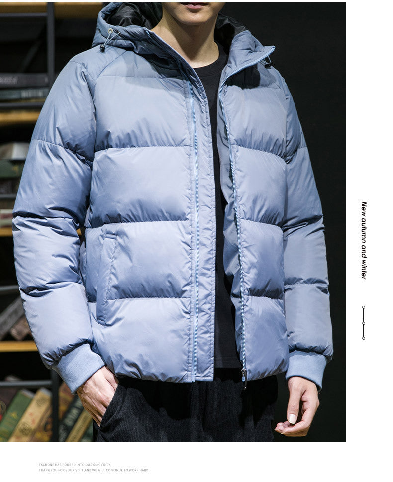 Cross-Border Men's Thickened Cotton Jacket with Hood, Loose Fit, Warm, Versatile, Casual, Cold-Proof Men's Cotton Coat, Trendy Sports Jacket