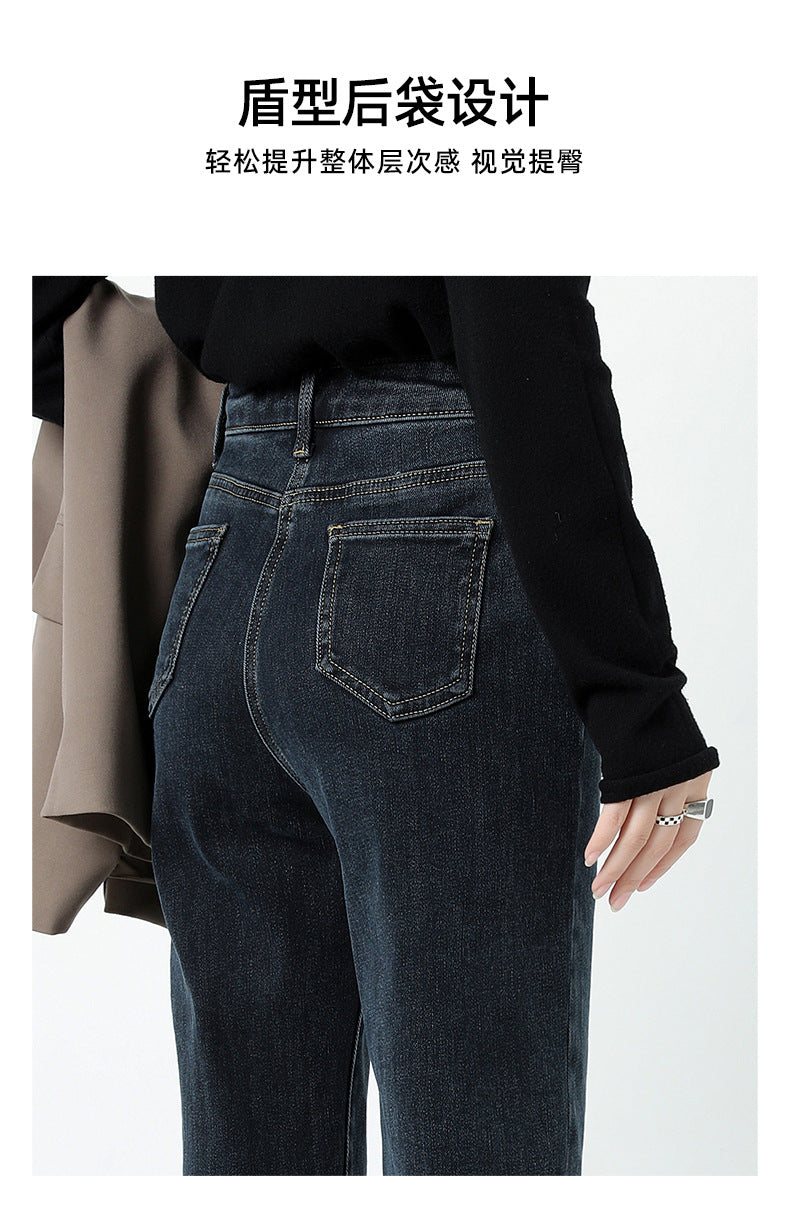 Women's Cropped Cigarette Pants 2026 New Autumn High-Waisted Slim-Fit Stretchy Skin-Friendly Comfortable Baguette Narrow Straight-Leg Pants