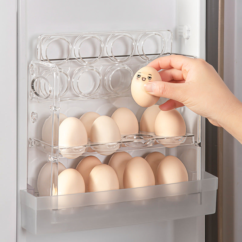 Egg Storage Box for Refrigerator Side Door, Egg Carton Holder, Food-Grade Special Transparent Storage and Preservation Box with Lid