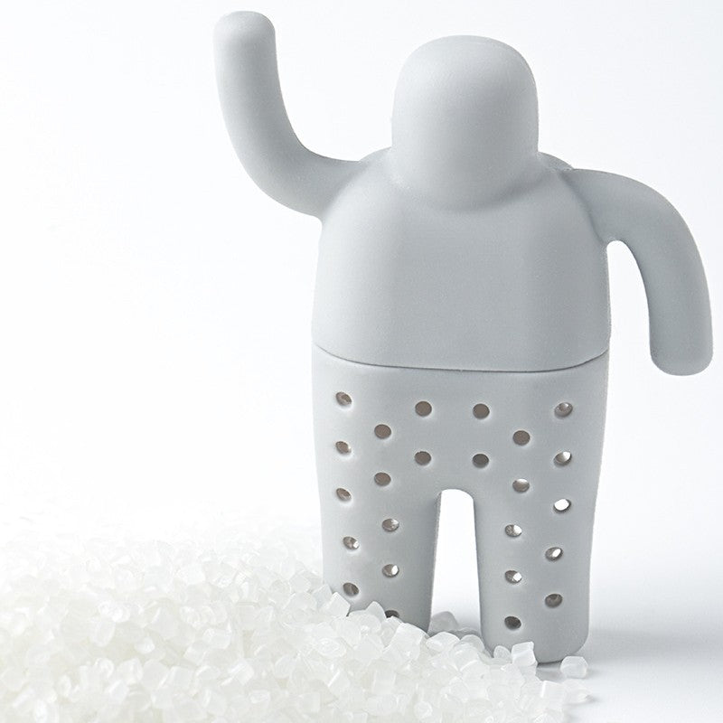 Creative Silicone Tea Strainer Tea Tool Stainless Steel 304 Tea Drain Cute Little Person Tea Dregs Lazy Person Tea Maker