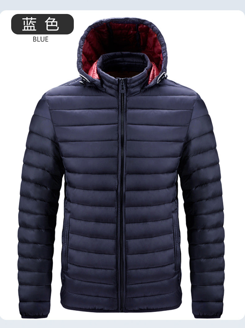 2025 Autumn/Winter Ribbed Jacket with Zipper, Detachable Hood, Men's Cross-Border E-Commerce Dropshipping, 2025 New Model