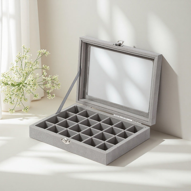 Large-Capacity Velvet Jewelry Box for Rings, Necklaces, Earrings, and Ear Studs; Storage and Organization Box; Dust-Proof Box for Jewelry Storage