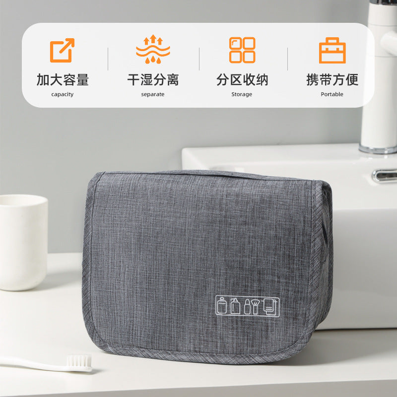 Travel Hook Toiletry Bag Storage Bag for Men and Women, Large Capacity Cosmetic Bag That Can Be Hung for Dry and Wet Separation Storage