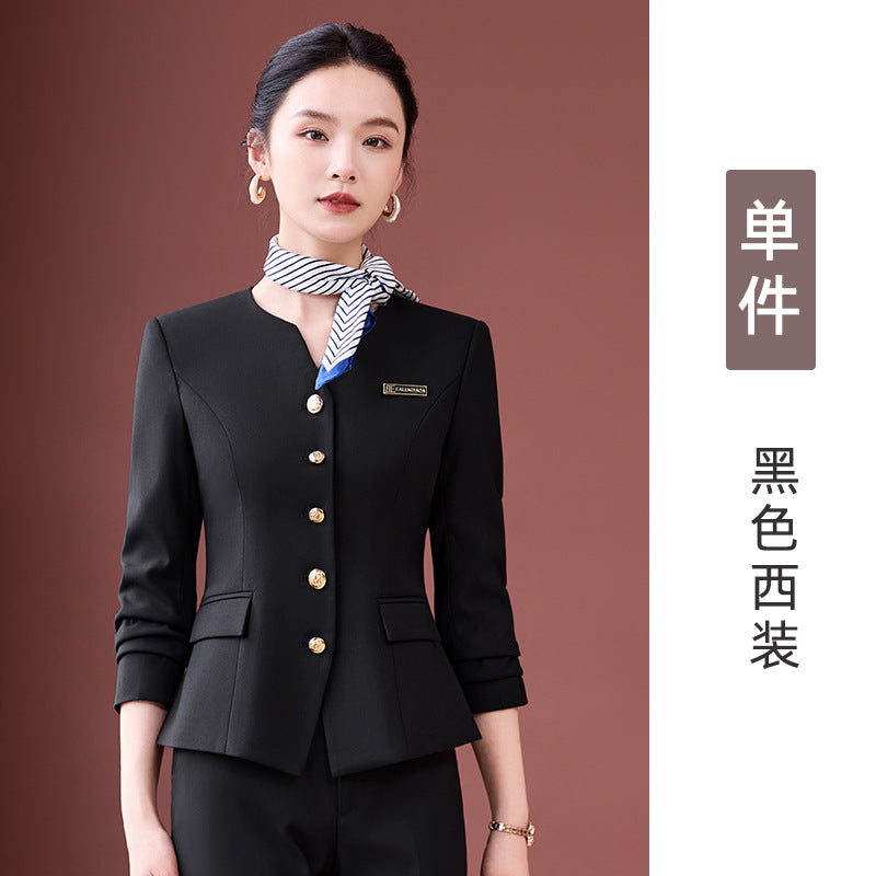 Professional Suit Suit Women's Autumn and Winter New Hotel Front Desk Jewelry Store Workwear Beauty Salon Front Desk Manager Workwear