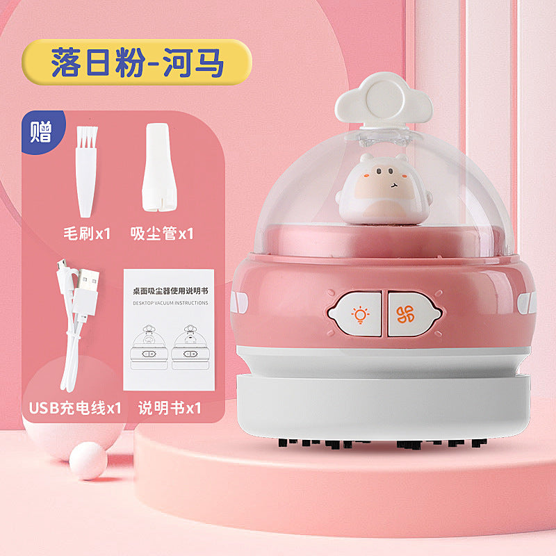 Cross-Border Desktop Vacuum Cleaner Student Mini Handheld Electric Suction Eraser Shavings Children's Cleaning Pencil Shavings Large Suction