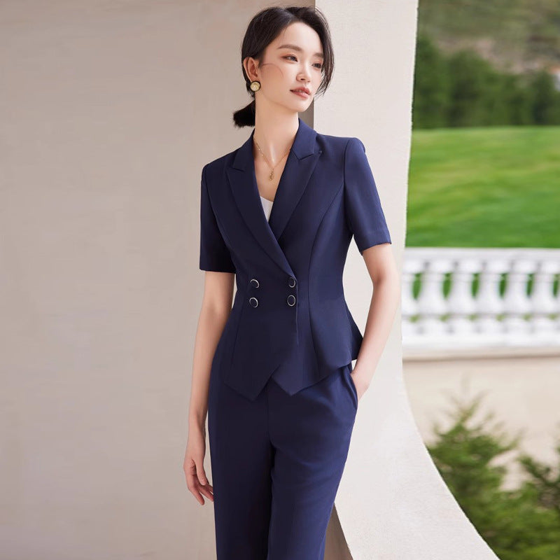 Aishangchen Sales Department Temperament Suit 2025 New Work Clothes Professional Business Short-Sleeved Suit Professional Wear