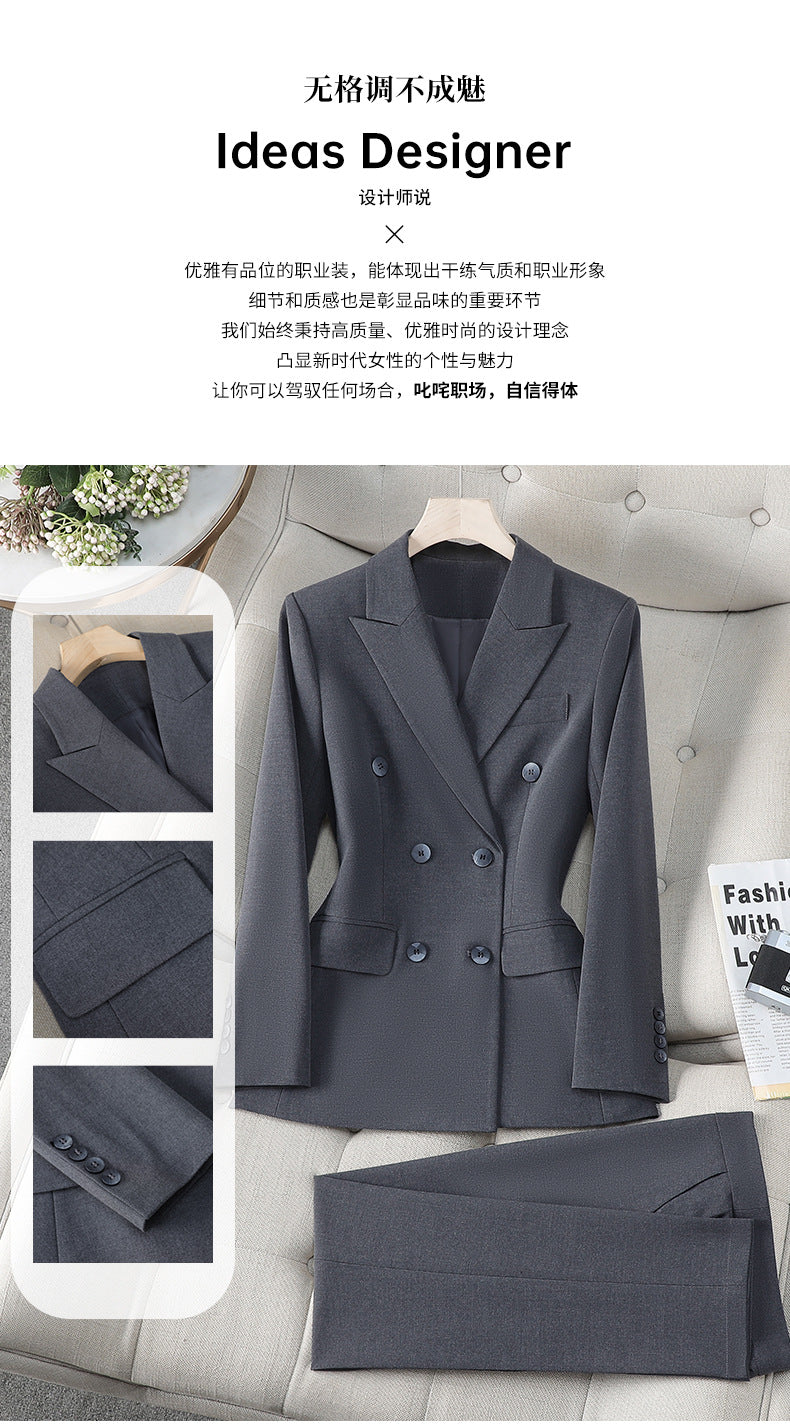 Cross-Border Suit Set for Female College Students, Interview Attire, Formal Fitted Jacket, New High-End Professional Workwear