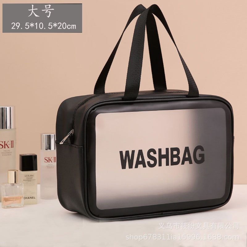 Korean Satchel Cosmetic Bag Pvc Dry and Wet Separation Toiletry Bag Satchel Waterproof Bath and Swimming Frosted Storage Bag